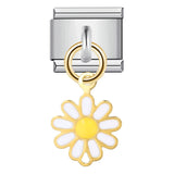 Single Silver Bottom Flower Pendant Italian Module Bracelet Stainless Steel Gold Plated Drip Oil DIY Hook Bracelet Single Silver Bottom Flower Pendant Italian Module Bracelet Stainless Steel Gold Plated Drip Oil DIY Hook Bracelet