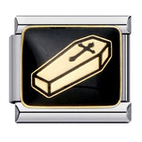 European and American Popular Halloween Module Bracelet with Titanium Steel Welding and Oil Dripping Dark Pattern Italian Modular European and American Popular Halloween Module Bracelet with Titanium Steel Welding and Oil Dripping Dark Pattern Italian Modular