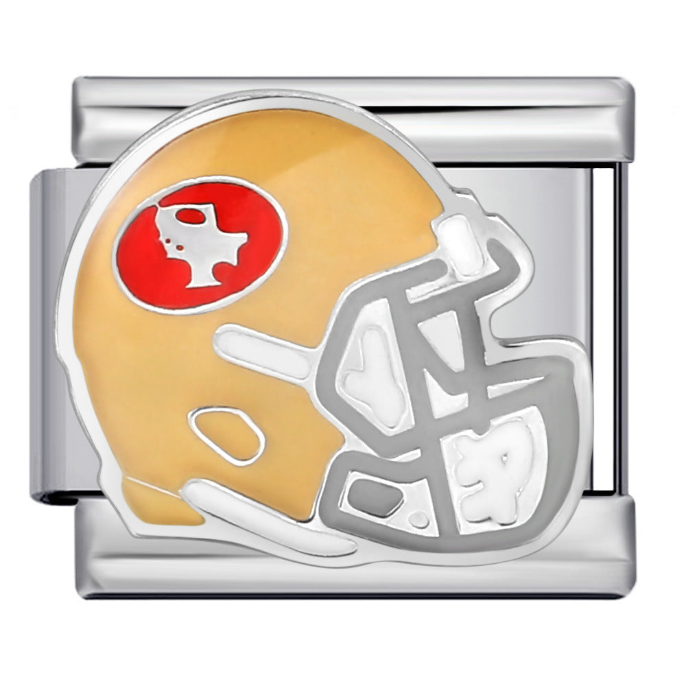 Helmet Series Titanium Steel Welding Pattern DIY Italian Module Bracelet Personalized Elastic Splicing Bracelet Wholesale Helmet Series Titanium Steel Welding Pattern DIY Italian Module Bracelet Personalized Elastic Splicing Bracelet Wholesale