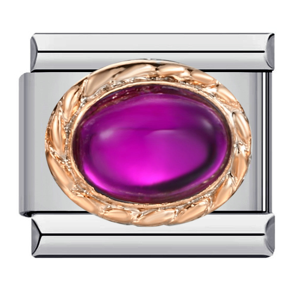 New Stainless Steel Welded Drip Oil Mysterious Purple DIY Italian Modular Bracelet Italian Charm New Stainless Steel Welded Drip Oil Mysterious Purple DIY Italian Modular Bracelet Italian Charm