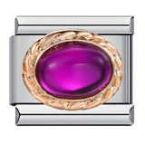 New Stainless Steel Welded Drip Oil Mysterious Purple DIY Italian Modular Bracelet Italian Charm New Stainless Steel Welded Drip Oil Mysterious Purple DIY Italian Modular Bracelet Italian Charm