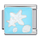 Blue Ocean Element Italian Module Bracelet - Stainless Steel Welded Pattern DIY Stretchable Fashion Bracelet Blue Ocean Element Italian Module Bracelet - Stainless Steel Welded Pattern DIY Stretchable Fashion Bracelet