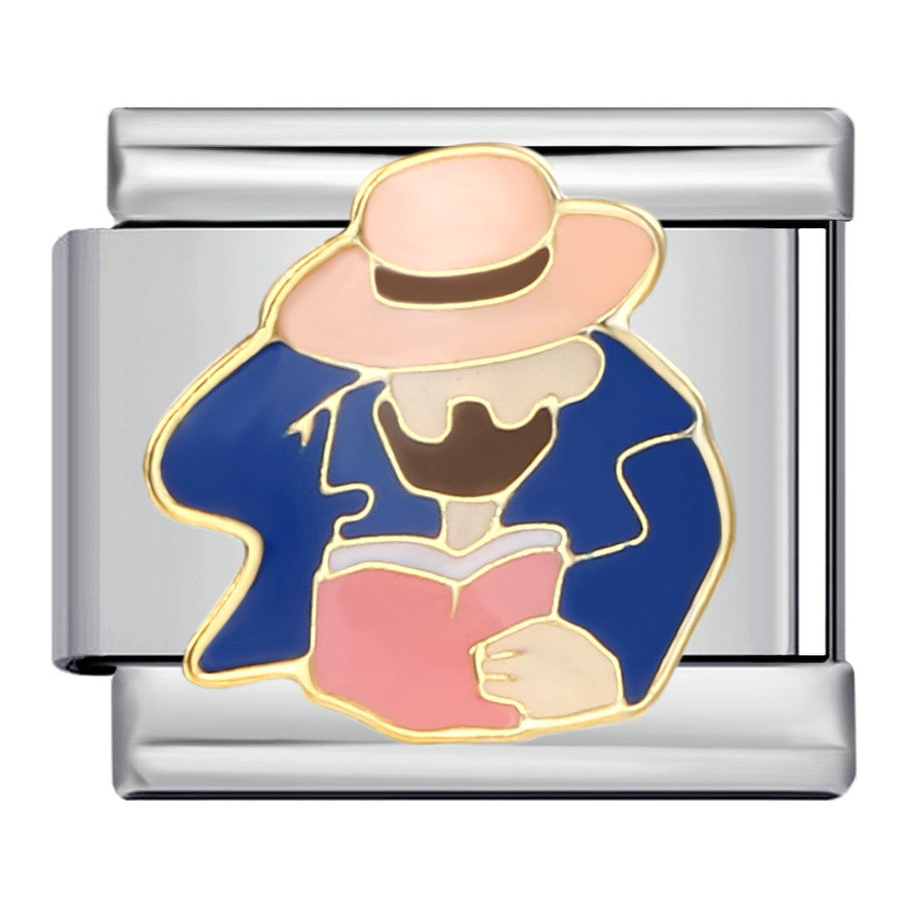 American Cultural Elements Italian Modular Bracelet Titanium Steel Welded Drip Oil Bracelet American Cultural Elements Italian Modular Bracelet Titanium Steel Welded Drip Oil Bracelet