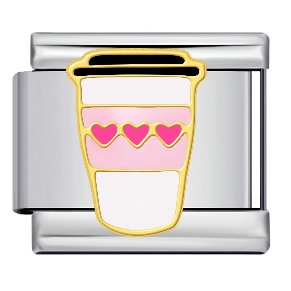 Italian Charm Fashion Stainless Steel Bracelet Gold Silver Welded Drip Oil DIY Modular Jewelry Wholesale Italian Charm Fashion Stainless Steel Bracelet Gold Silver Welded Drip Oil DIY Modular Jewelry Wholesale