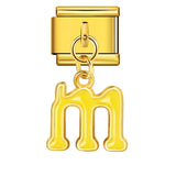 Gold Background, Colorful Oil Dripping Letters, Italian Module Bracelet, Titanium Steel Welded Hook, Fashionable and Simple Wristband Accessory Gold Background, Colorful Oil Dripping Letters, Italian Module Bracelet, Titanium Steel Welded Hook, Fashionable and Simple Wristband Accessory