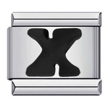 New Titanium Steel Black Alphabet DIY Italian Charm Bracelet Custom Name Link Chain New Titanium Steel Black Alphabet DIY Italian Charm Bracelet Custom Name Link Chain