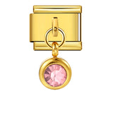 Colorful Birthstone Gold and Silver Base Circular Pendant, Italian Module Bracelet, Titanium Steel Hook, Fashionable and Versatile Bracelet Colorful Birthstone Gold and Silver Base Circular Pendant, Italian Module Bracelet, Titanium Steel Hook, Fashionable and Versatile Bracelet