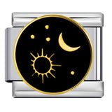 Stainless Steel Welding Drip Oil DIY Bracelet Italian Module Bracelet Round Starry Sky Pattern Elastic Bracelet Stainless Steel Welding Drip Oil DIY Bracelet Italian Module Bracelet Round Starry Sky Pattern Elastic Bracelet