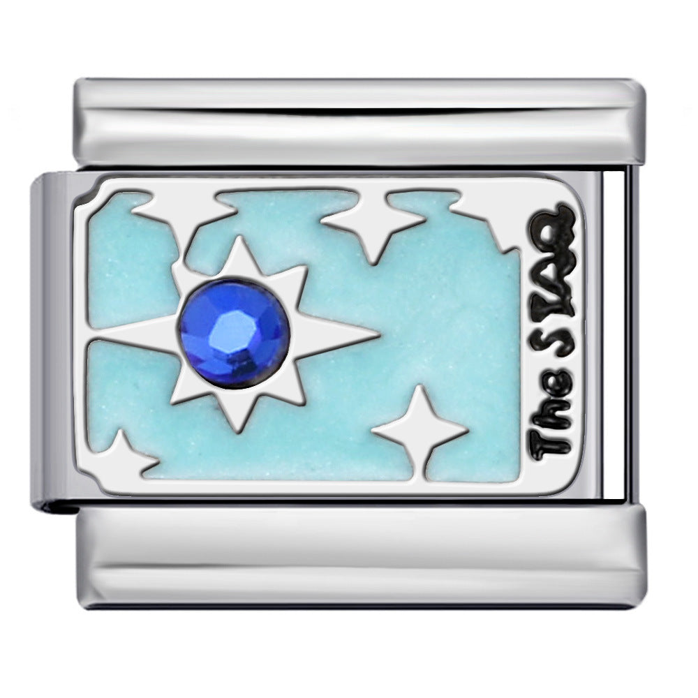 Tarot Series Italian Modular Bracelet DIY Welding Drip Oil Stretch Stainless Steel Chain Tarot Series Italian Modular Bracelet DIY Welding Drip Oil Stretch Stainless Steel Chain