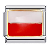 Flag, National Flag, Italian Module, Bracelet, Stainless Steel, Gold-plated, Oil Dripping, Welding Pattern, DIY Bracelet Wholesale Flag, National Flag, Italian Module, Bracelet, Stainless Steel, Gold-plated, Oil Dripping, Welding Pattern, DIY Bracelet Wholesale