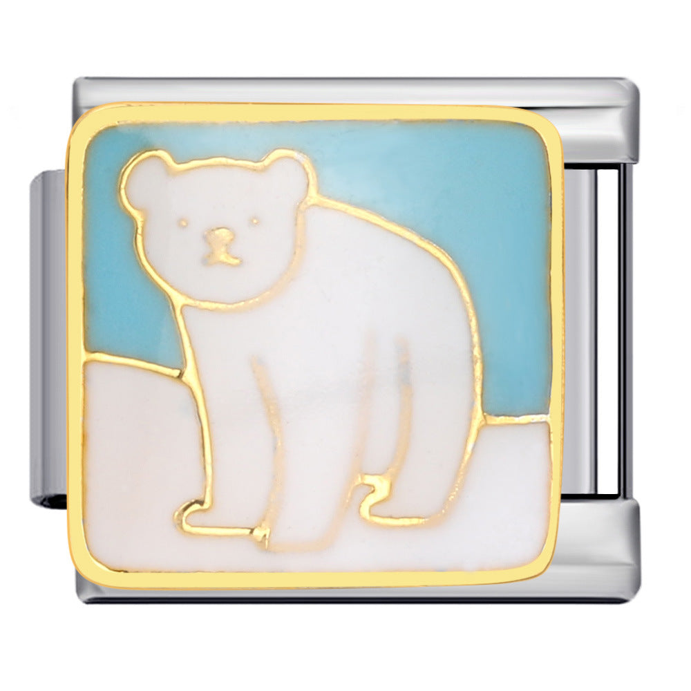 Stainless Steel Welding Drip Oil Animal DIY Italian Module Bracelet Italian Charm Bracelet Stainless Steel Welding Drip Oil Animal DIY Italian Module Bracelet Italian Charm Bracelet