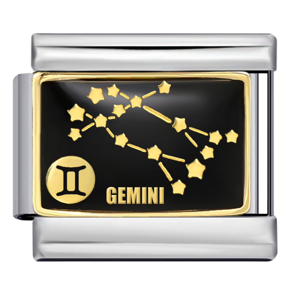 New 12 Constellation Series Italian Module Bracelet Stainless Steel Welding Gold Plating Drip Oil DIY Pattern Bracelet New 12 Constellation Series Italian Module Bracelet Stainless Steel Welding Gold Plating Drip Oil DIY Pattern Bracelet