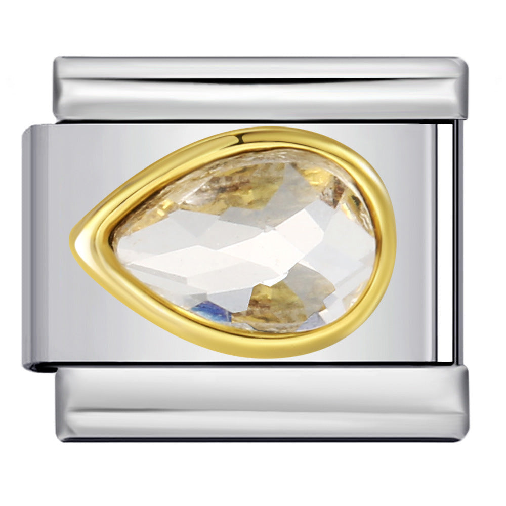 Colorful Zircon Italian Module Bracelet Titanium Steel Welding DIY Elastic Splicing Assembly Bracelet Accessories Wholesale Colorful Zircon Italian Module Bracelet Titanium Steel Welding DIY Elastic Splicing Assembly Bracelet Accessories Wholesale