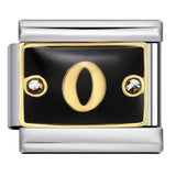 Black Lace Up Diamond Digital Italian Module Bracelet Made of Titanium Steel Welded with Gold Plating and Oil Dripping Free Splicing Bracelet Black Lace Up Diamond Digital Italian Module Bracelet Made of Titanium Steel Welded with Gold Plating and Oil Dripping Free Splicing Bracelet