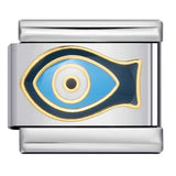 Italian Module Bracelet Devil's Eye Titanium Steel Welding Drip Oil Pattern DIY Elastic Splicing Personalized Strap Chain Italian Module Bracelet Devil's Eye Titanium Steel Welding Drip Oil Pattern DIY Elastic Splicing Personalized Strap Chain