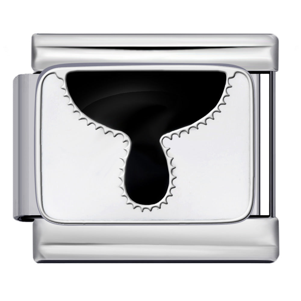 Personalized Pattern Italian Module Bracelet Stainless Steel Welding Drip Oil Cartoon DIY Elastic Splicing Bracelet Personalized Pattern Italian Module Bracelet Stainless Steel Welding Drip Oil Cartoon DIY Elastic Splicing Bracelet