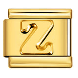 Golden Concave Letter Series Italian Module Bracelet Titanium Steel Stamping DIY Elastic Splicing Bracelet Accessories Golden Concave Letter Series Italian Module Bracelet Titanium Steel Stamping DIY Elastic Splicing Bracelet Accessories