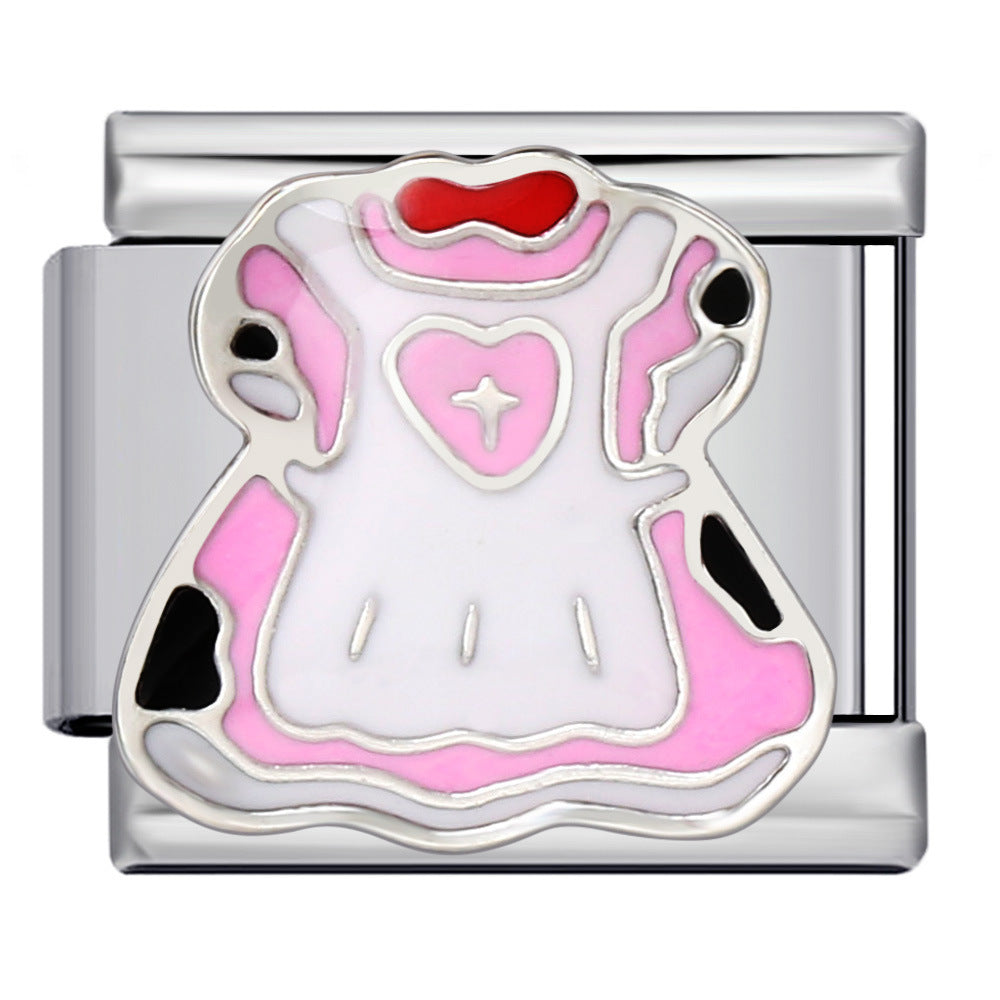 Colorful Childhood Toys Italian Module Bracelet Titanium Steel Welding Drip Oil Pattern DIY Bracelet Gift for Girls Colorful Childhood Toys Italian Module Bracelet Titanium Steel Welding Drip Oil Pattern DIY Bracelet Gift for Girls