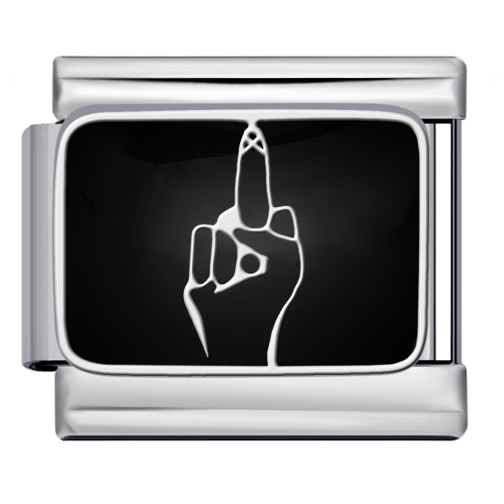 New DIY Italian Module Bracelet Titanium Steel Drip Oil Welding Pattern Strap Chain Fashion Splicing Strap Chain New DIY Italian Module Bracelet Titanium Steel Drip Oil Welding Pattern Strap Chain Fashion Splicing Strap Chain