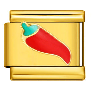 Gold Background Red Series Module Bracelet Accessories, Stainless Steel DIY Free To Match with Italian Charms Handmade Accessories Gold Background Red Series Module Bracelet Accessories, Stainless Steel DIY Free To Match with Italian Charms Handmade Accessories