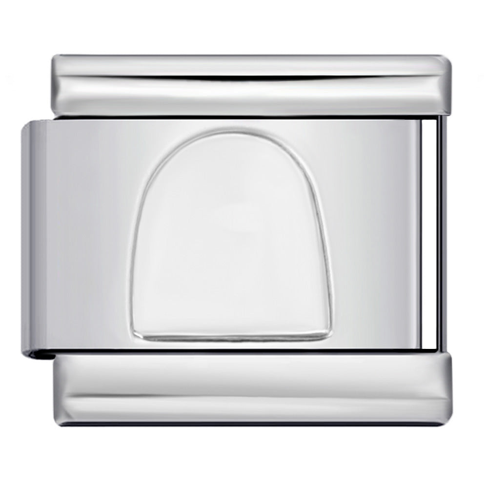 Concave Silver Titanium Steel Stamping Pattern DIY Italian Module Bracelet Italian Charm Bracelet Concave Silver Titanium Steel Stamping Pattern DIY Italian Module Bracelet Italian Charm Bracelet