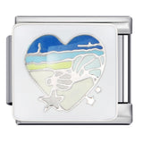 Blue Ocean Element Italian Module Bracelet - Stainless Steel Welded Pattern DIY Stretchable Fashion Bracelet Blue Ocean Element Italian Module Bracelet - Stainless Steel Welded Pattern DIY Stretchable Fashion Bracelet