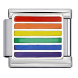 Rainbow Element Stainless Steel Italian Module Bracelet Welding Drip Oil Pattern DIY Bracelet Italian Charm Rainbow Element Stainless Steel Italian Module Bracelet Welding Drip Oil Pattern DIY Bracelet Italian Charm