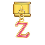 Gold Background, Colorful Oil Dripping Letters, Italian Module Bracelet, Titanium Steel Welded Hook, Fashionable and Simple Wristband Accessory Gold Background, Colorful Oil Dripping Letters, Italian Module Bracelet, Titanium Steel Welded Hook, Fashionable and Simple Wristband Accessory