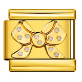 Italian Module Bracelet DIY Titanium Steel All Gold Welding Drip Oil Pattern Elastic Splicing Bracelet Accessory Italian Module Bracelet DIY Titanium Steel All Gold Welding Drip Oil Pattern Elastic Splicing Bracelet Accessory