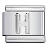 Italian Stainless Steel Silver Raised 26 Letter DIY Module Bracelet with Free Splicing Elastic Watch Strap Italian Stainless Steel Silver Raised 26 Letter DIY Module Bracelet with Free Splicing Elastic Watch Strap