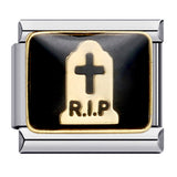 European and American Popular Halloween Module Bracelet with Titanium Steel Welding and Oil Dripping Dark Pattern Italian Modular European and American Popular Halloween Module Bracelet with Titanium Steel Welding and Oil Dripping Dark Pattern Italian Modular