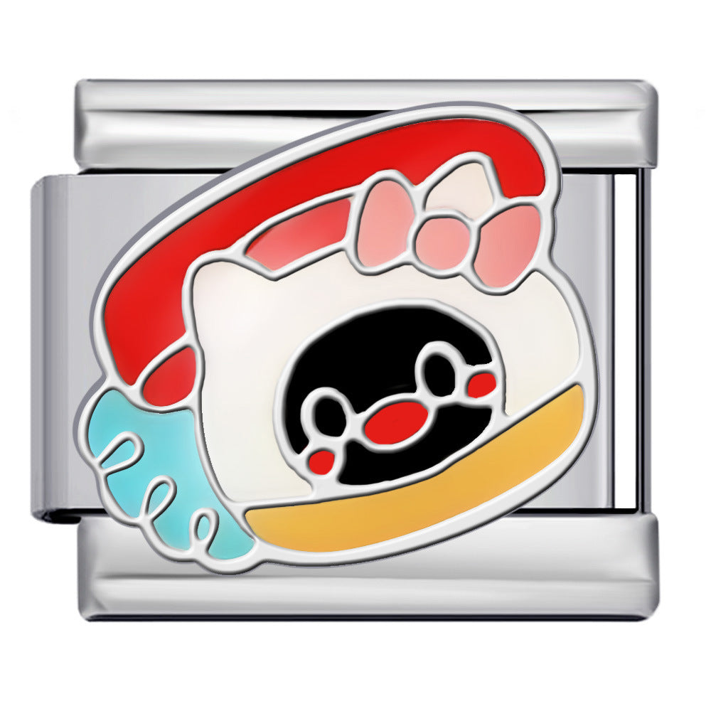 New Cartoon Animation Gold-plated Oil Drop DIY Italian Module Bracelet with Personalized Welding Pattern Stainless Steel Bracelet New Cartoon Animation Gold-plated Oil Drop DIY Italian Module Bracelet with Personalized Welding Pattern Stainless Steel Bracelet