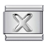 New Stainless Steel Silver Convex English Letter Italian Module Bracelet DIY Elastic Splicing Strap Chain New Stainless Steel Silver Convex English Letter Italian Module Bracelet DIY Elastic Splicing Strap Chain