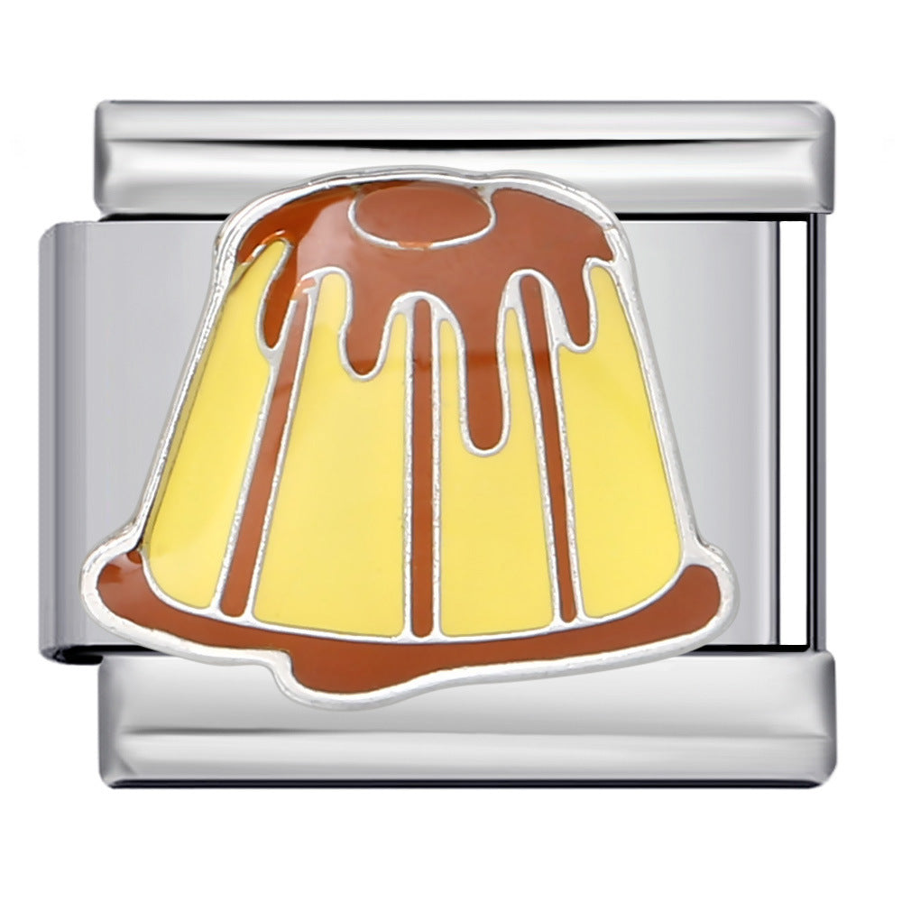 Gourmet Series Italian Module Bracelet Titanium Steel Welding Drip Oil Cartoon Pattern DIY Elastic Splicing Bracelet Gourmet Series Italian Module Bracelet Titanium Steel Welding Drip Oil Cartoon Pattern DIY Elastic Splicing Bracelet