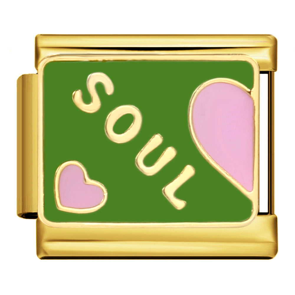 Gold Bottom Italian Module Bracelet Welding Dripping Oil Titanium Steel Bracelet Fashion DIY Italian Bracelet Gold Bottom Italian Module Bracelet Welding Dripping Oil Titanium Steel Bracelet Fashion DIY Italian Bracelet