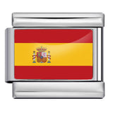 Hot Selling New World Flag Photo Dropper Series Titanium Steel DIY Italian Module Bracelet Accessories Wholesale Hot Selling New World Flag Photo Dropper Series Titanium Steel DIY Italian Module Bracelet Accessories Wholesale