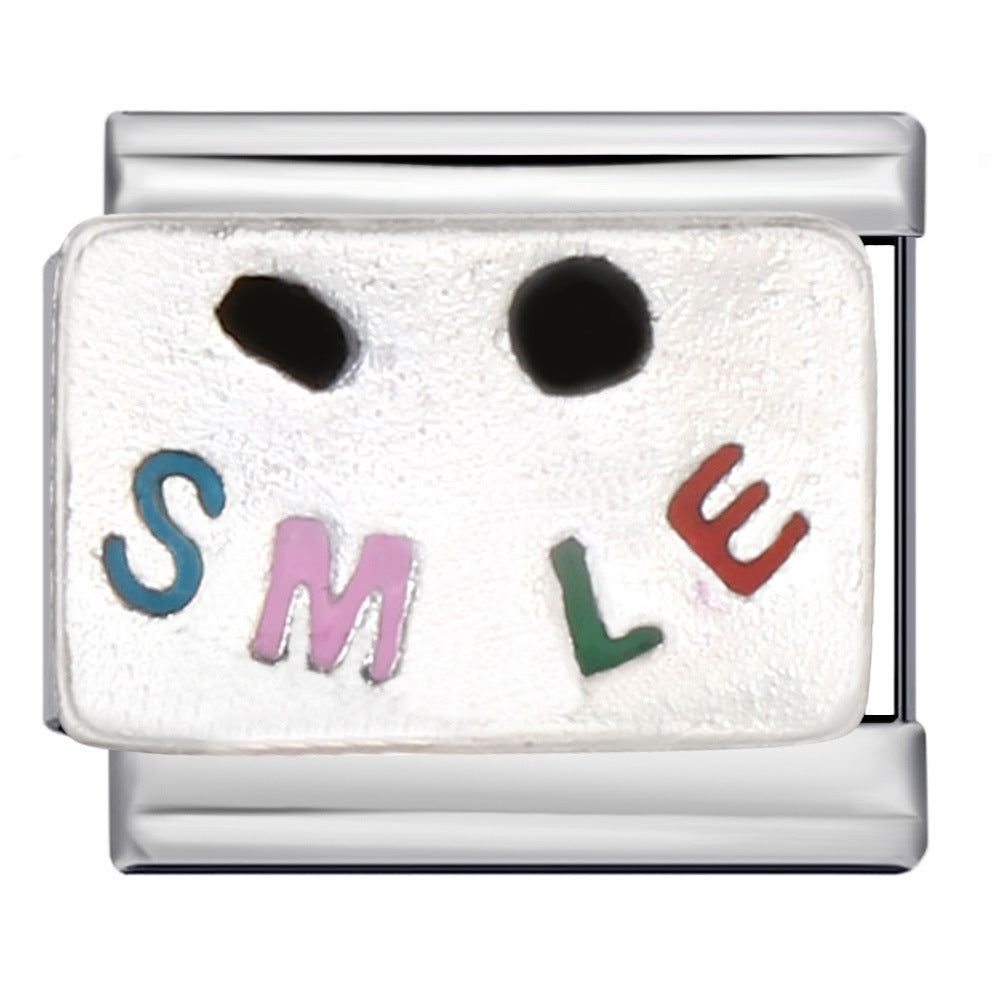 Good Mood Italian Module Bracelet DIY Welding Drip Oil Bracelet Elastic Splicing Stainless Steel Strap Chain Good Mood Italian Module Bracelet DIY Welding Drip Oil Bracelet Elastic Splicing Stainless Steel Strap Chain