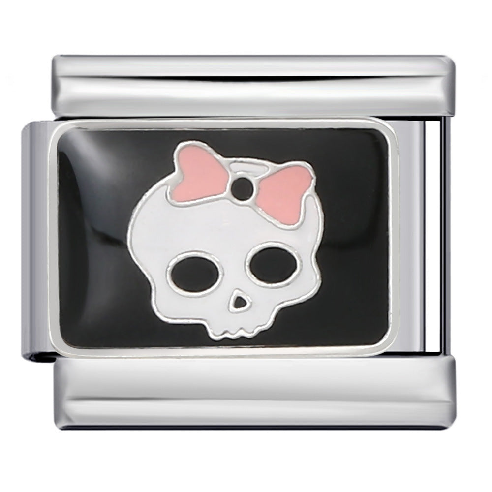 Cross Border Cartoon Animal Series Titanium Steel Welding Drip Oil DIY Bracelet Italian Module Bracelet Accessories Wholesale Cross Border Cartoon Animal Series Titanium Steel Welding Drip Oil DIY Bracelet Italian Module Bracelet Accessories Wholesale