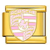 Italian Module Bracelet Automotive Logo Series Titanium Steel Welding Drip Oil DIY Elastic Splicing Table Italian Module Bracelet Automotive Logo Series Titanium Steel Welding Drip Oil DIY Elastic Splicing Table