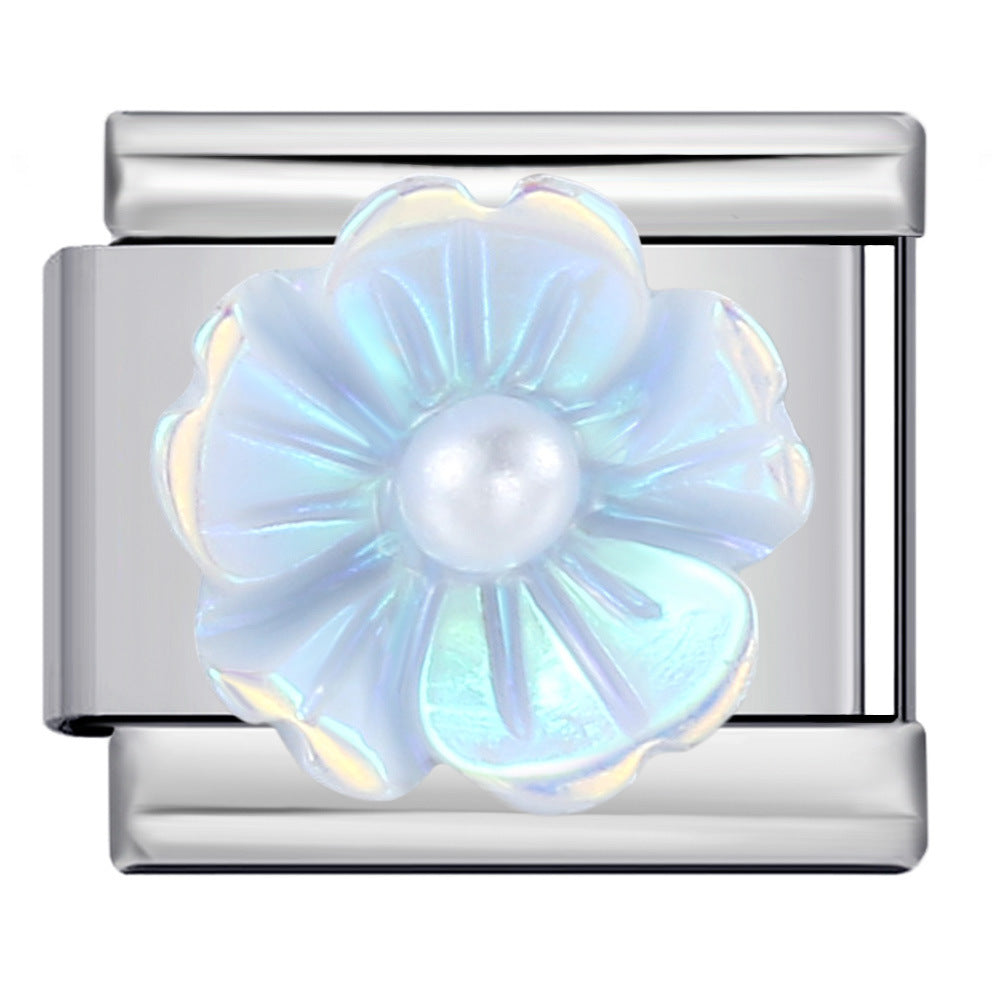 Italian Module Bracelet From The Vivid World Collection Titanium Steel Welded Drip-Oil Cuff, DIY Elastic Splice Watch Band Chain Italian Module Bracelet From The Vivid World Collection Titanium Steel Welded Drip-Oil Cuff, DIY Elastic Splice Watch Band Chain