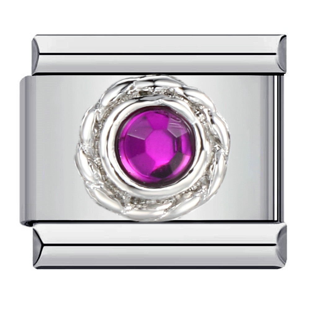 New Stainless Steel Welded Drip Oil Mysterious Purple DIY Italian Modular Bracelet Italian Charm New Stainless Steel Welded Drip Oil Mysterious Purple DIY Italian Modular Bracelet Italian Charm