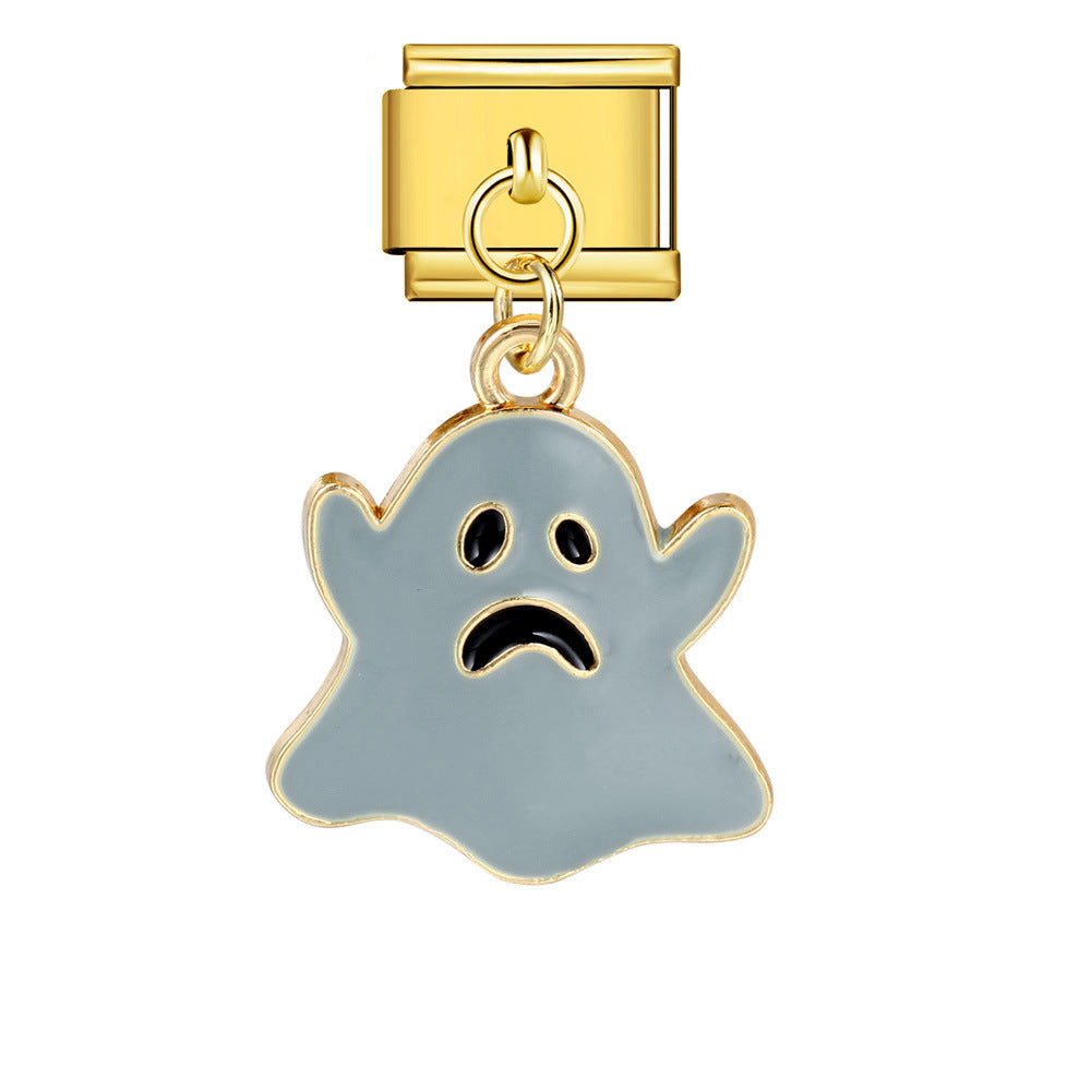 Halloween Element Fashion Module Bracelet Titanium Steel Hook Drip Oil DIY Pendant Italian Jewelry Accessories Halloween Element Fashion Module Bracelet Titanium Steel Hook Drip Oil DIY Pendant Italian Jewelry Accessories