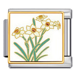 Square Flower Italian Module Bracelet Titanium Steel Welding Drip Oil Pattern DIY Strap Chain Accessories Wholesale Square Flower Italian Module Bracelet Titanium Steel Welding Drip Oil Pattern DIY Strap Chain Accessories Wholesale