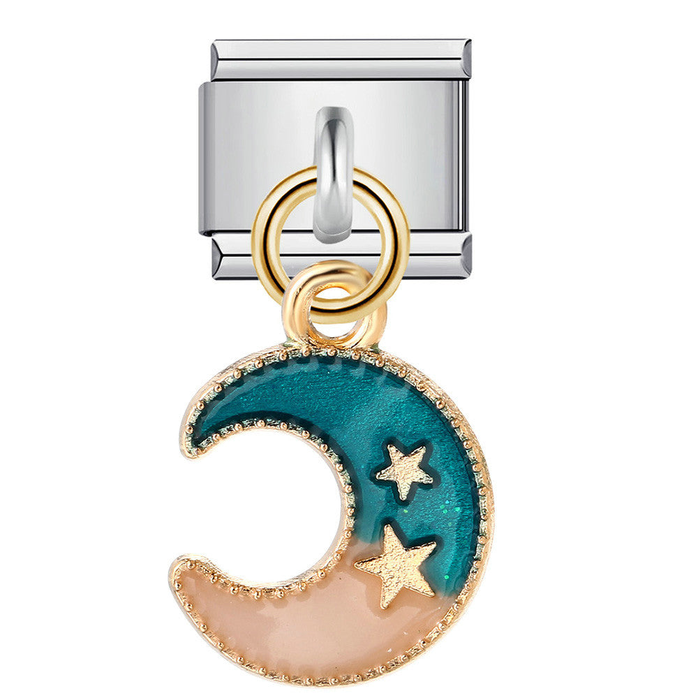 New Charm Pendant Series Italian Module Bracelet Single Hook Titanium Steel Elastic Splicing Strap Chain New Charm Pendant Series Italian Module Bracelet Single Hook Titanium Steel Elastic Splicing Strap Chain