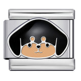 Cute Cartoon Dog Cute Pet Series Titanium Steel Welding Drip Oil DIY Italian Module Bracelet Accessories Cute Cartoon Dog Cute Pet Series Titanium Steel Welding Drip Oil DIY Italian Module Bracelet Accessories