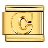 Golden Concave Letter Series Italian Module Bracelet Titanium Steel Stamping DIY Elastic Splicing Bracelet Accessories Golden Concave Letter Series Italian Module Bracelet Titanium Steel Stamping DIY Elastic Splicing Bracelet Accessories