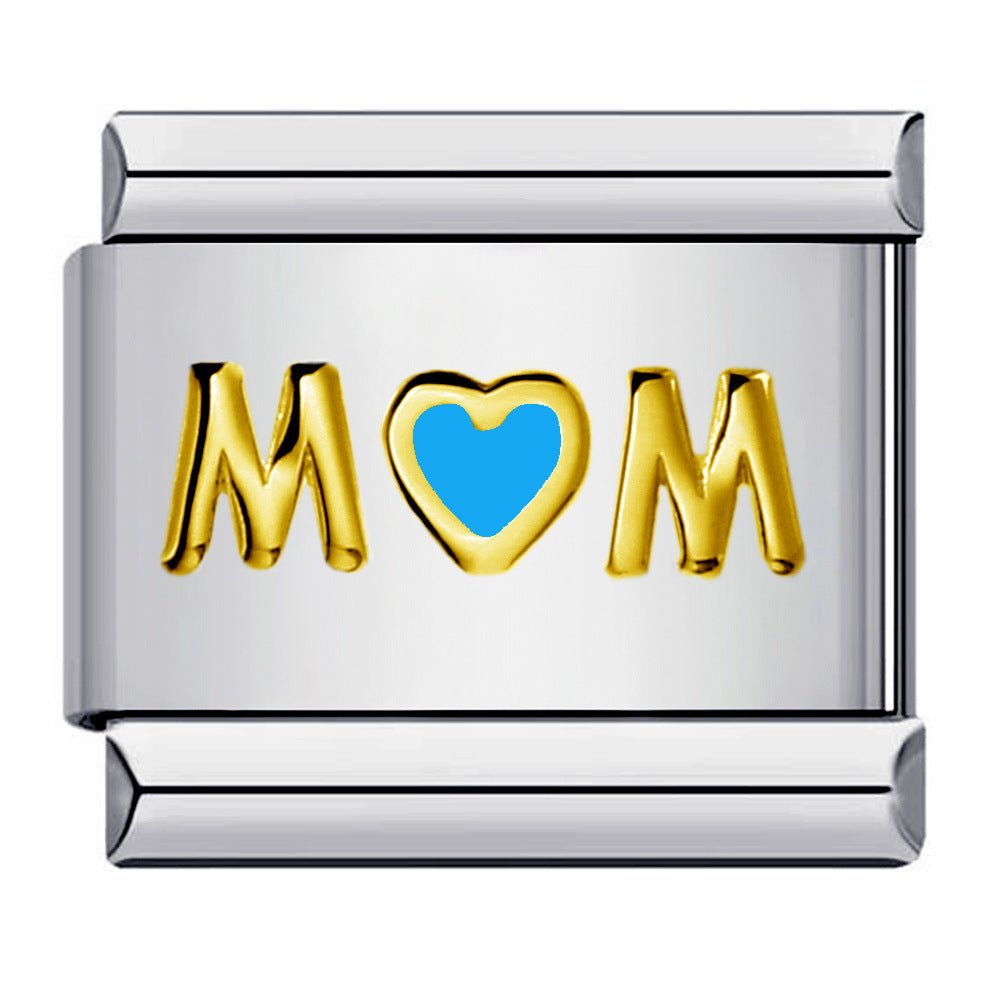 Italian Module Bracelet Color Drip Oil Stamping Pattern DIY Titanium Steel Elastic Splicing Bracelet Accessories Wholesale Italian Module Bracelet Color Drip Oil Stamping Pattern DIY Titanium Steel Elastic Splicing Bracelet Accessories Wholesale