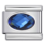 Elliptical Colored Stone Italian Module Bracelet Birthday Stone Stainless Steel DIY Simple and Versatile Bracelet Accessories Elliptical Colored Stone Italian Module Bracelet Birthday Stone Stainless Steel DIY Simple and Versatile Bracelet Accessories