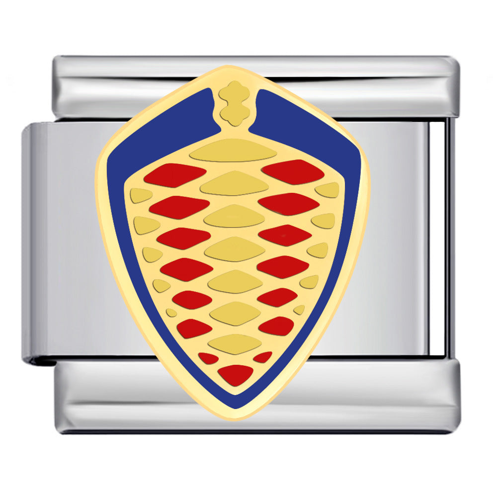 Italian Module Bracelet Automotive Logo Series Titanium Steel Welding Drip Oil DIY Elastic Splicing Table Italian Module Bracelet Automotive Logo Series Titanium Steel Welding Drip Oil DIY Elastic Splicing Table