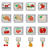 Summer Colorful Vegetable and Fruit Series Italian Module Bracelet Titanium Steel Welding Drip Oil DIY Personalized Splicing Bracelet Summer Colorful Vegetable and Fruit Series Italian Module Bracelet Titanium Steel Welding Drip Oil DIY Personalized Splicing Bracelet